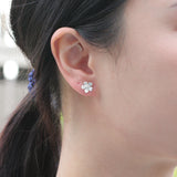 Forget me not flower earrings in sterling ilver