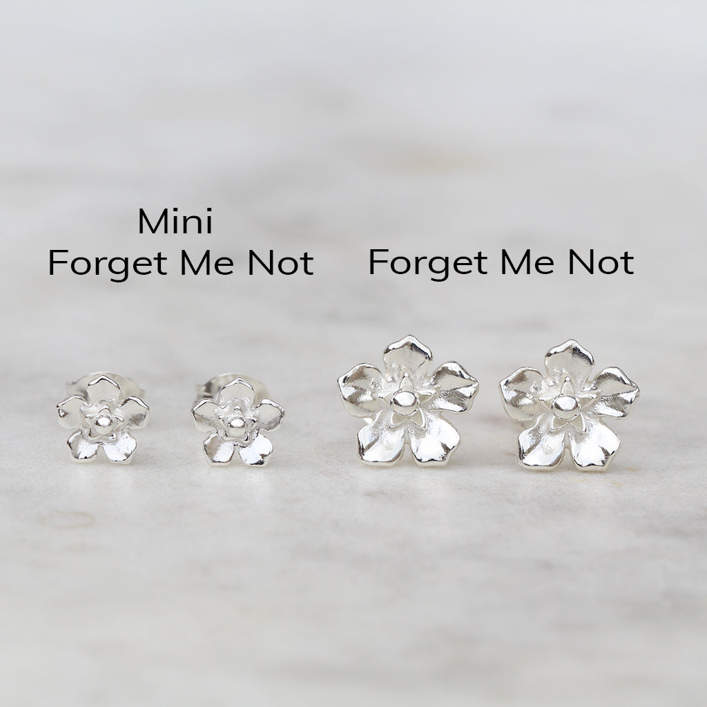 Forget me not earrings in sterling silver