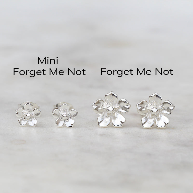 Forget me not earrings in sterling silver