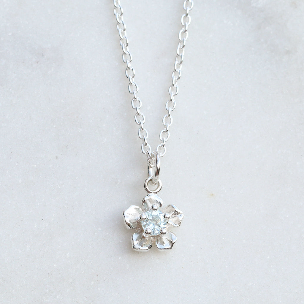 Forget Me Not Necklace/ Aquamarine
