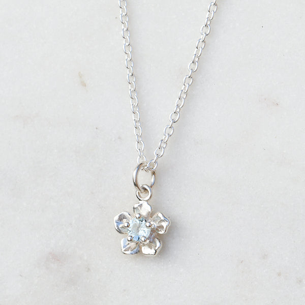Forget Me Not Necklace/ Aquamarine