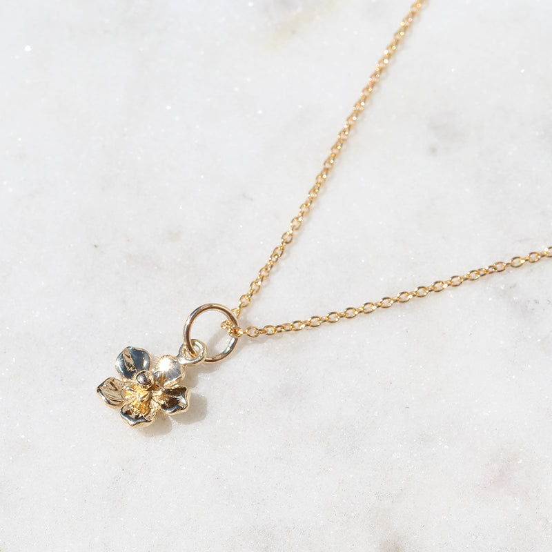 forget me not flower necklace gold