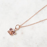 forget me not flower necklace rose gold