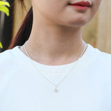 Forget me not flower necklace in sterling silver