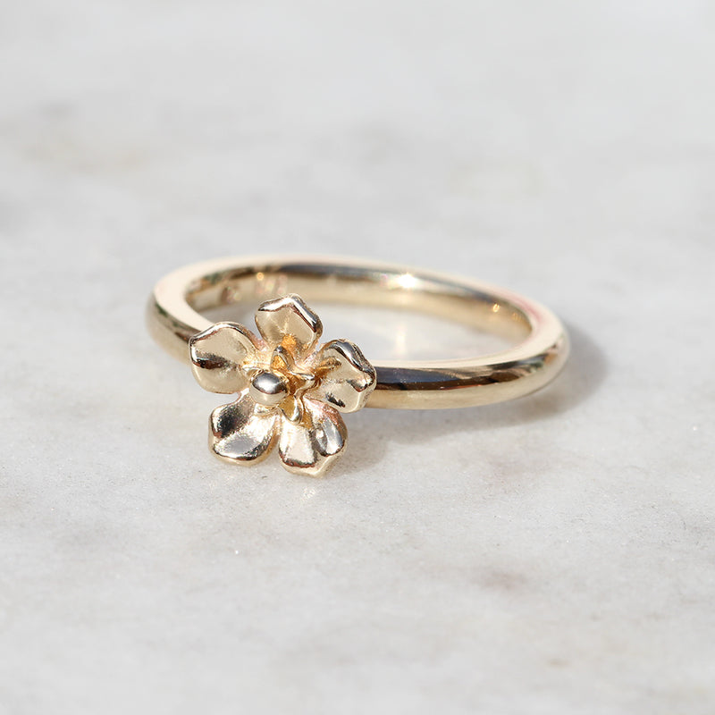 forget me not flower ring gold