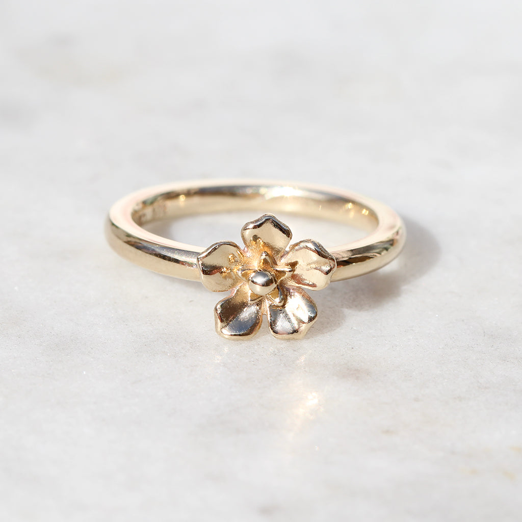 forget me not flower ring gold