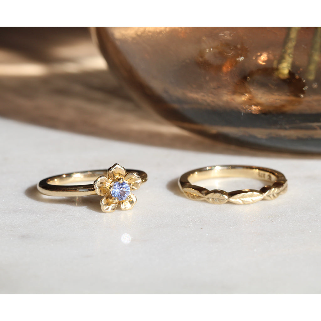 Forget Me Not Engagement Ring/ Yellow Gold