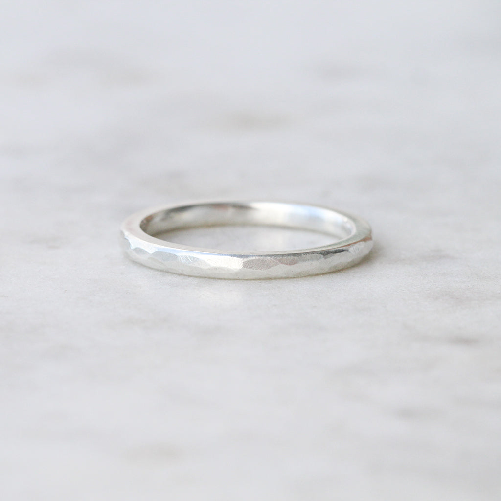 hammered ring sterling silver