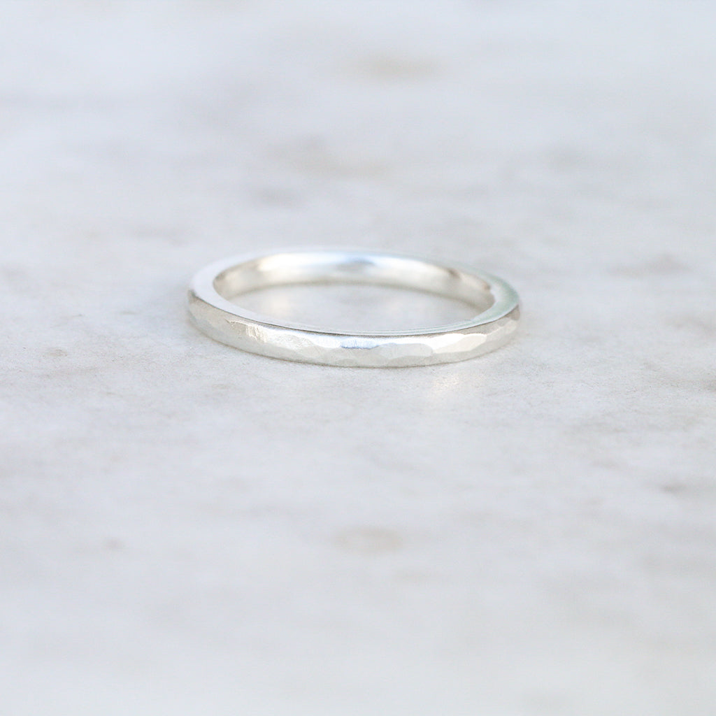 silver hammered ring