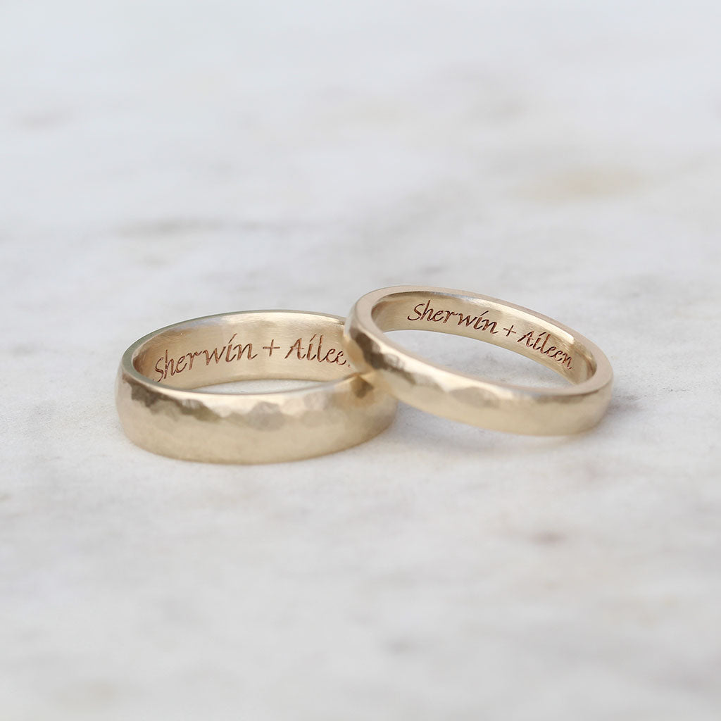 Engraving inside wedding rings