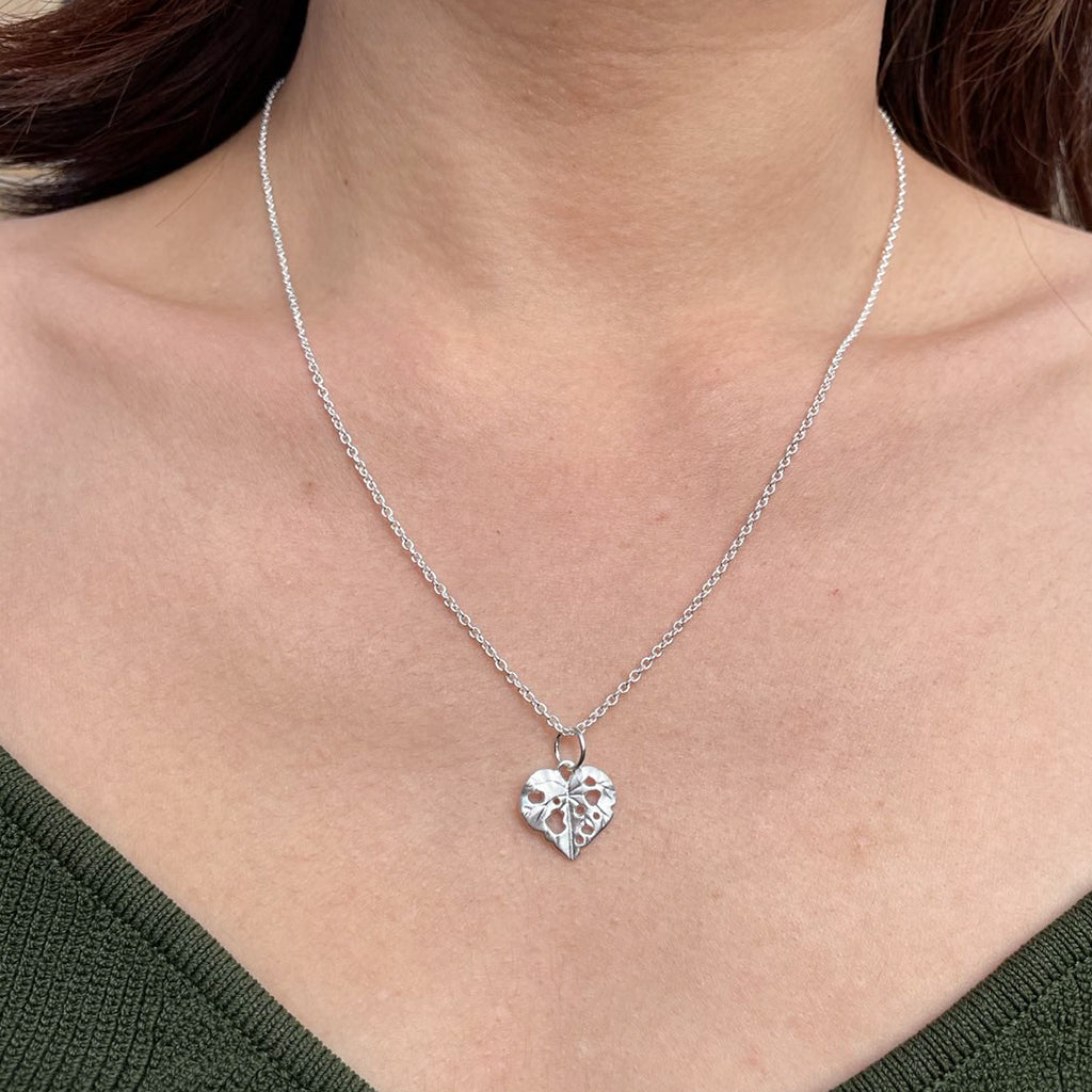 small kawakawa leaf necklace sterling silver