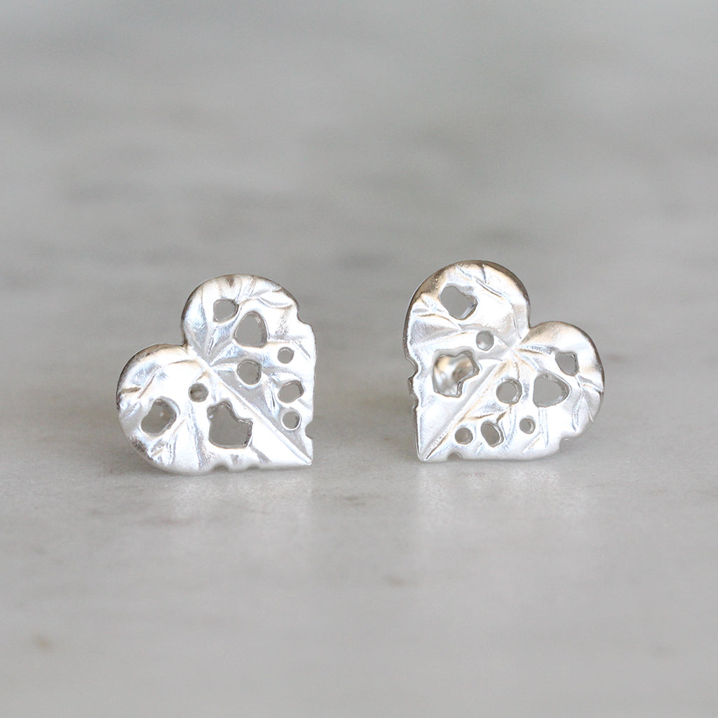 kawakawa leaf stud earrings