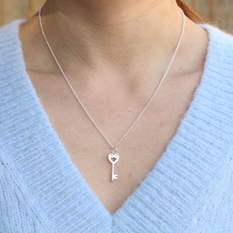 koru heart key necklace sterling silver