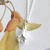 kowhai flower silver necklace