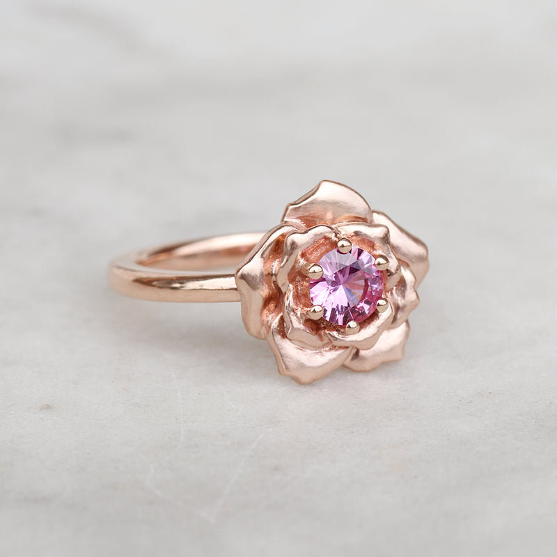 rose sapphire engagement ring