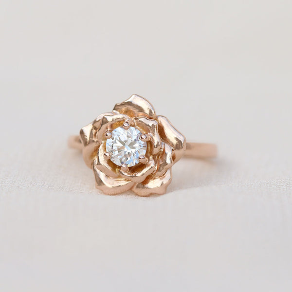 Diamond rose engagement ring