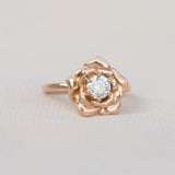 Rose ring with a diamond