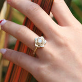 Rose diamond engagement ring in gold