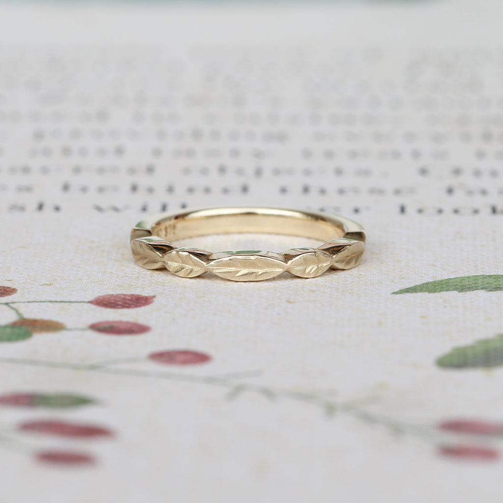 leaf wedding ring