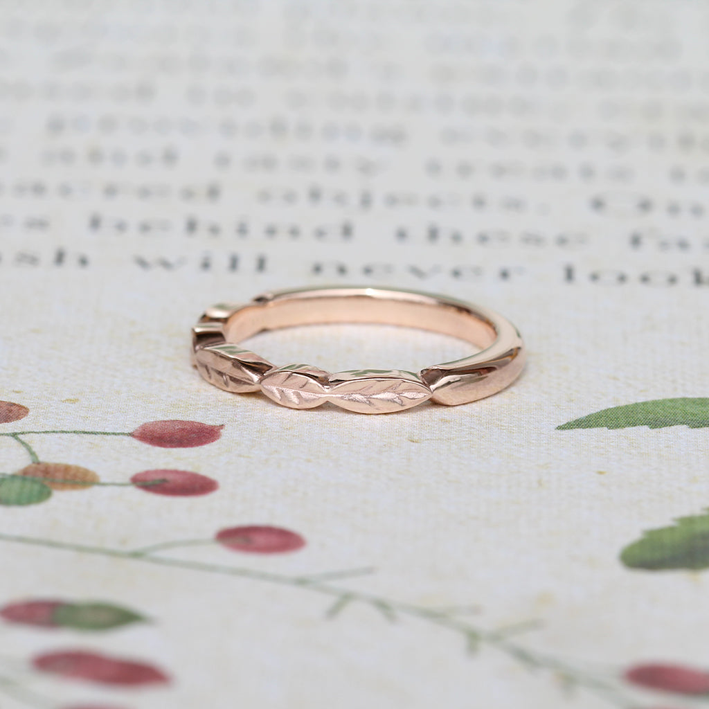 leaf wedding band