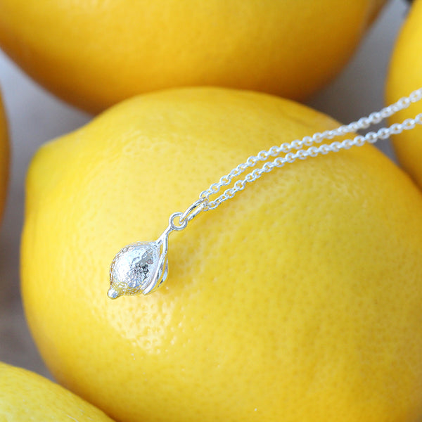 lemon necklace sterling silver
