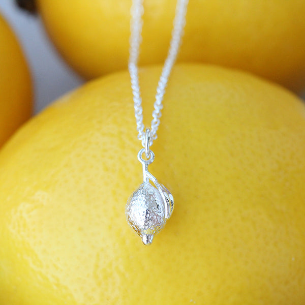 silver lemon necklace