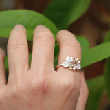 Mini flower bouquet ring in silver, gold and rose gold