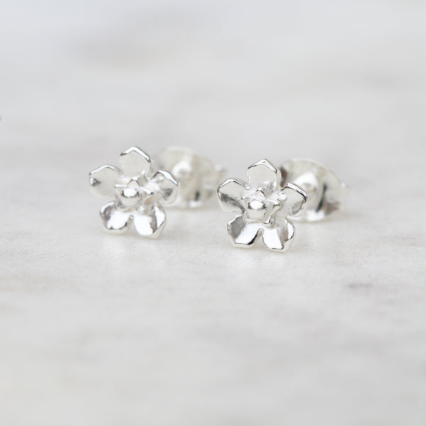 Small forget me not flower earrings