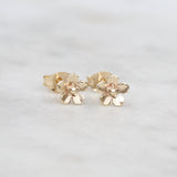 Mini gold forget me not earrings