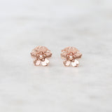 Small forget me not flower earrings in rose gold