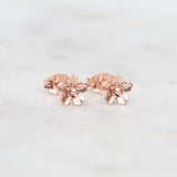 Mini rose gold forget me not earrings