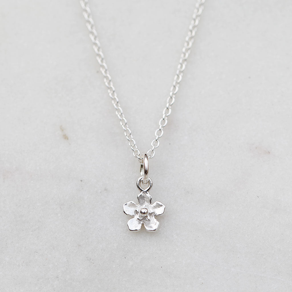 Petite forget me not necklace in sterling silver