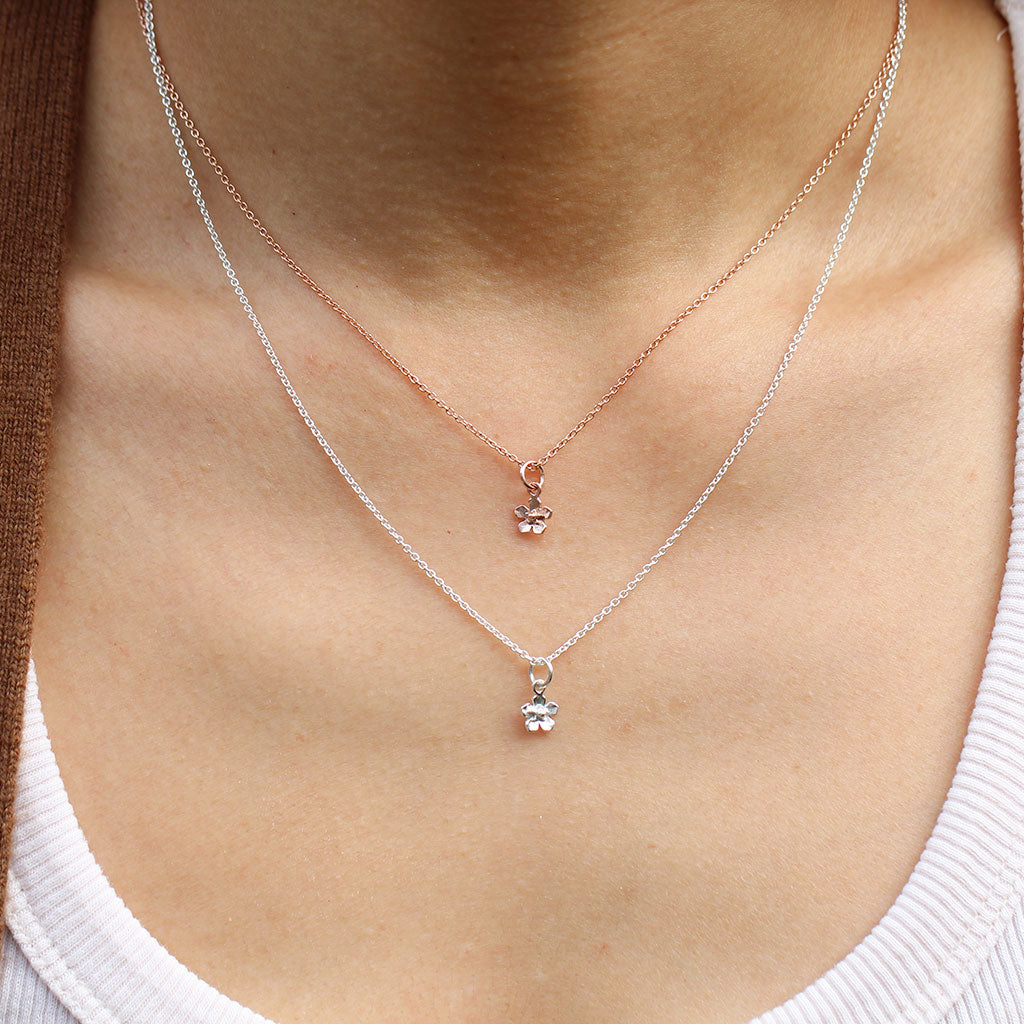 small forget me not flower necklaces
