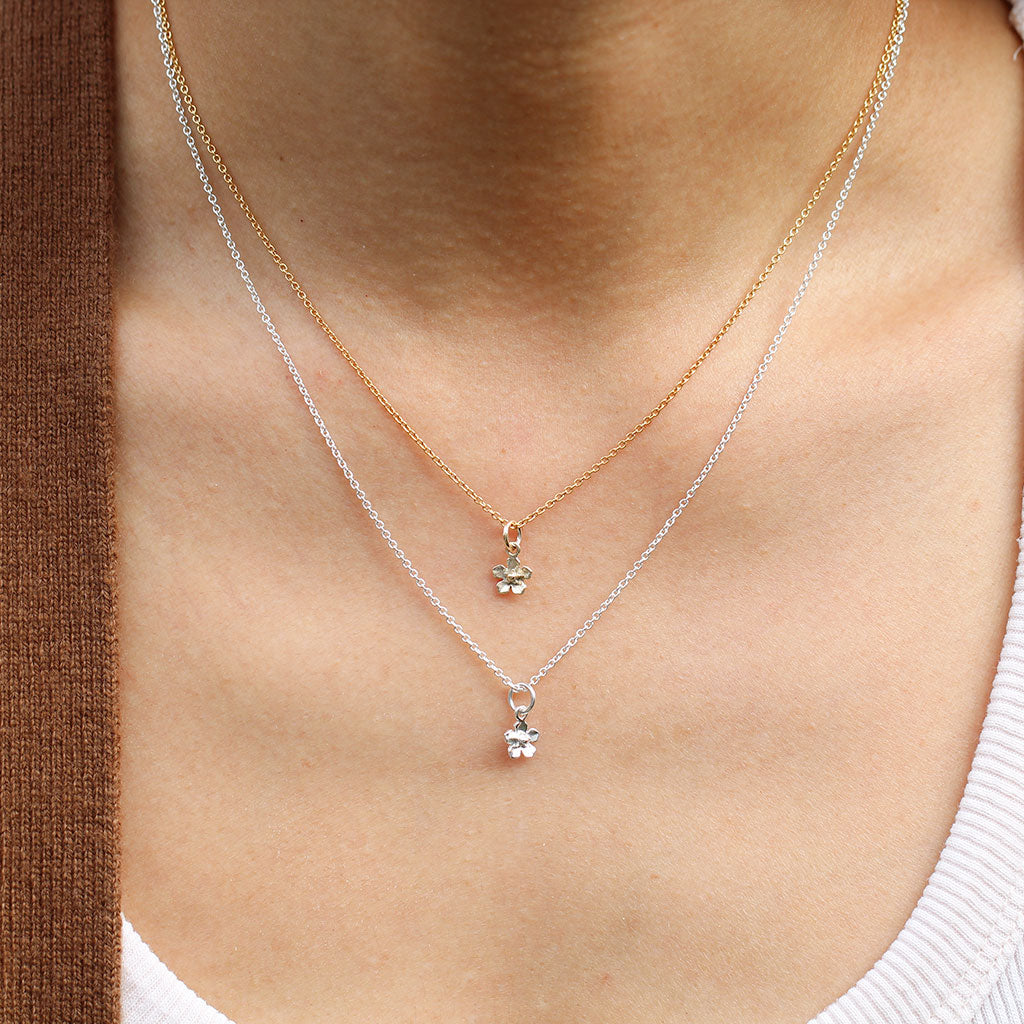 Petite forget me not flower necklaces