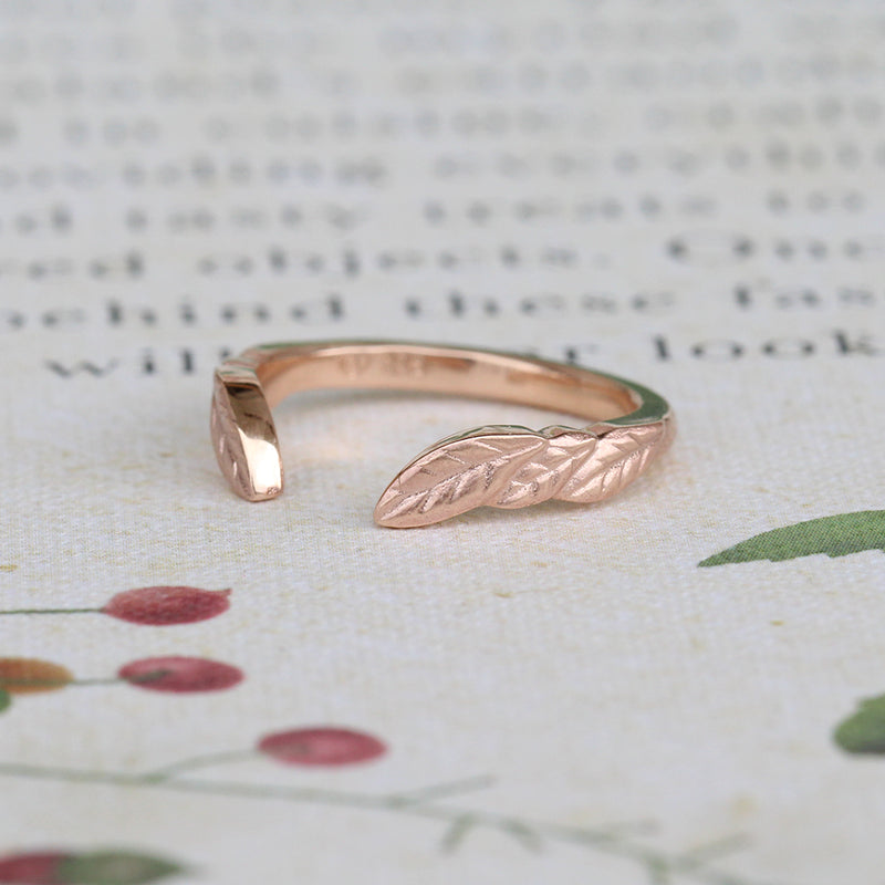 open leaf wedding ring