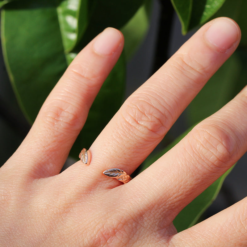 Open Leaf Ring/  Rose Gold