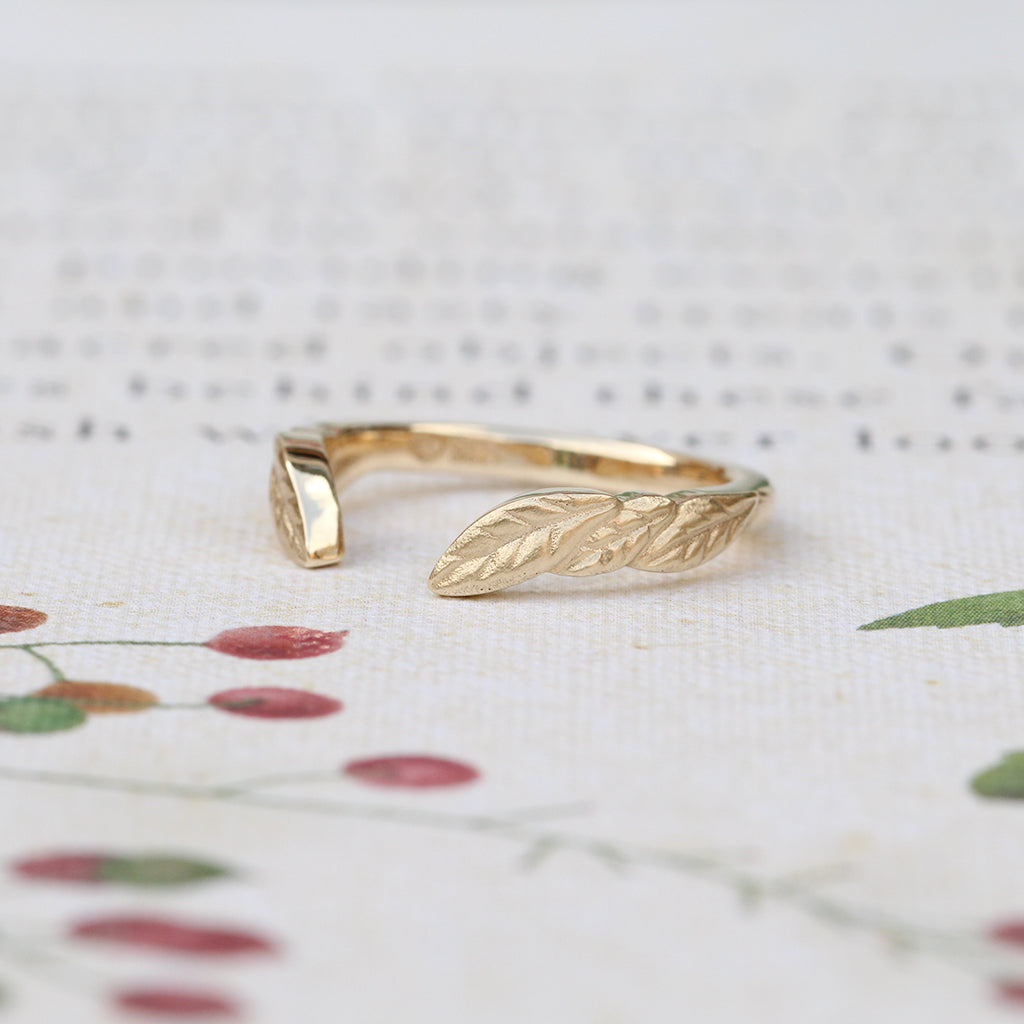 gold leaf wedding band