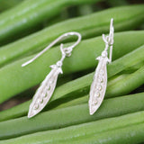 silver peas in a pod earrings