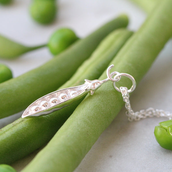peas in a pod necklace silver