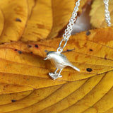 robin bird necklace sterling silver