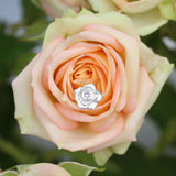 Pink sapphire rose earring