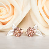 rose earrings rose gold