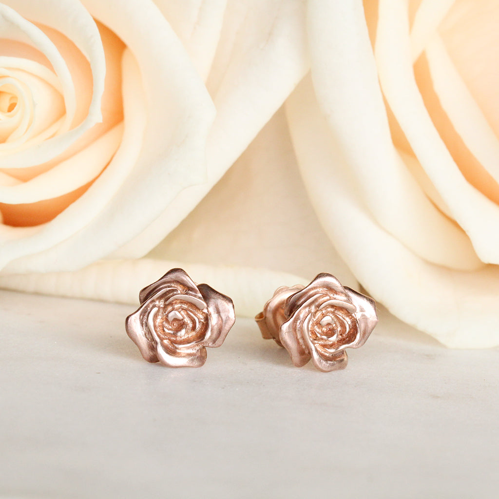 rose stud earrings