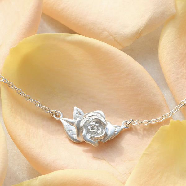 rose necklace sterling silver