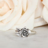 rose ring blackened silver