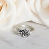 rose ring blackened silver
