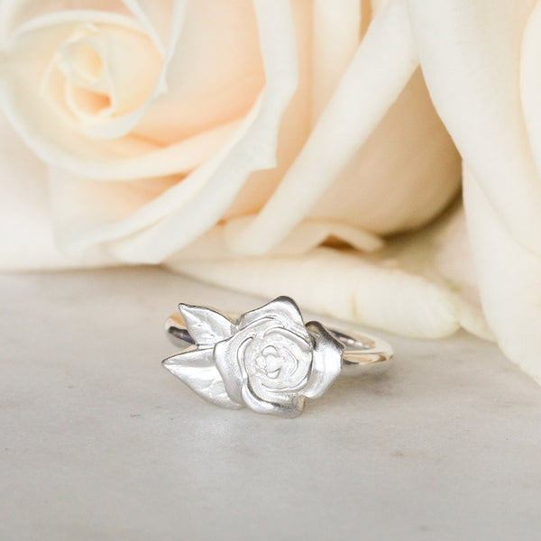 rose ring sterling silver