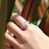 Silver rose ring