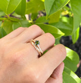 green sapphire twig rings