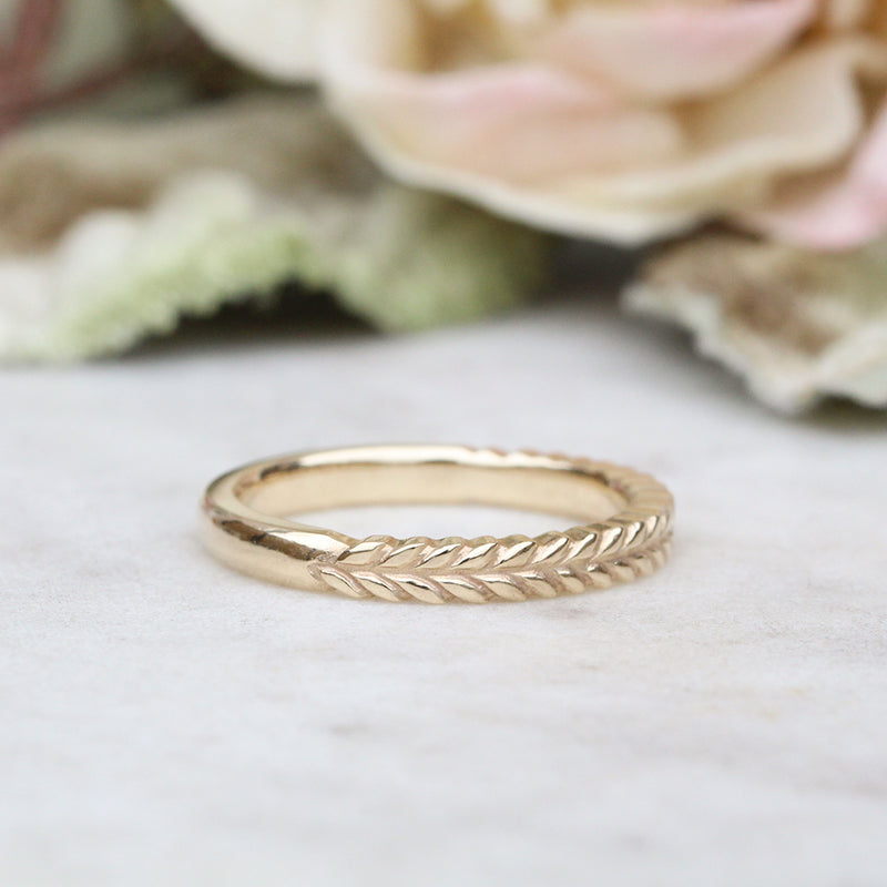 Gold silver fern ring